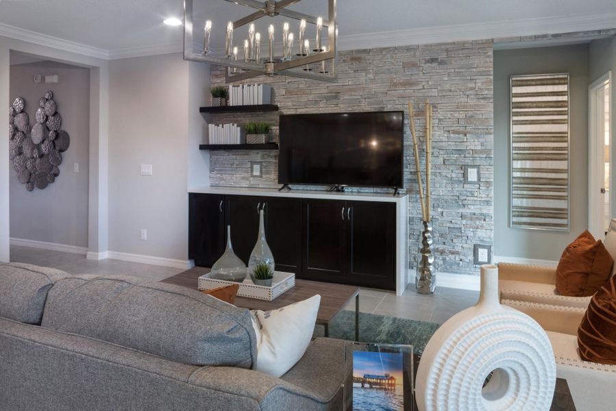 Representative furnished interior of a home built from the Kensington Flex by Risewell Homes in Park View at the Hills, Minneola (Image 12).