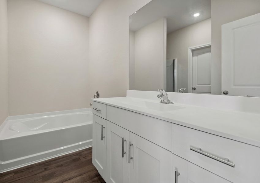 Spacious vanity in the master bathroom
