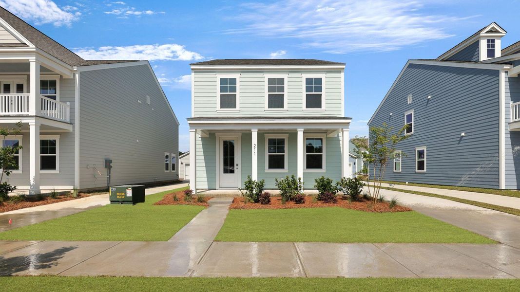 Front exterior of a new home in Sheep Island, Summerville, SC, highlighting curb appeal (Image 21).