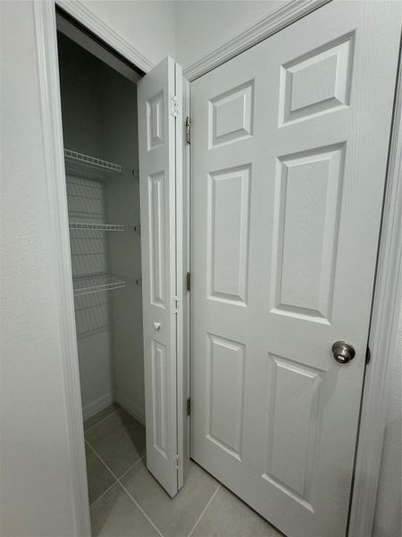 linen closet in all bathrooms