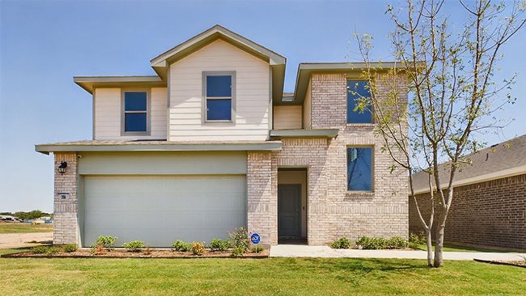Representative exterior photo of a completed home built from the The Pierce by D.R. Horton in Terra Vista, Lubbock, TX (Image 1).