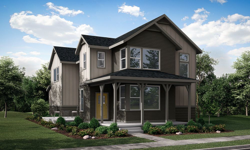 Representative exterior photo of a completed home built from the Tesla by Hartford Homes in Trailside, Timnath, CO (Image 26).
