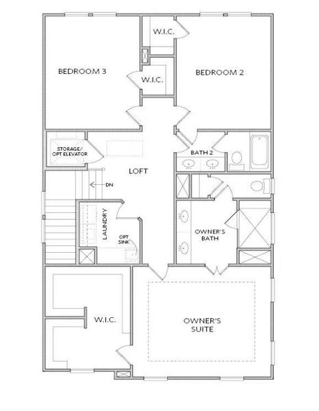 2D floor plan layout of this home in Waterside Single Family, Peachtree Corners, GA (Image 4).