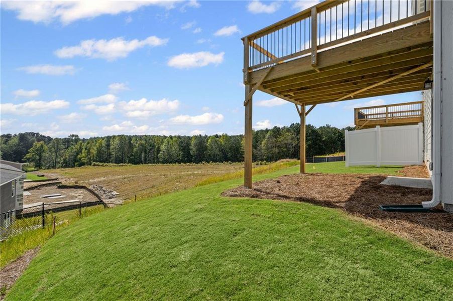 Exterior details and patio area of a home in Villas at Gold Creek, Dawsonville (Image 1).