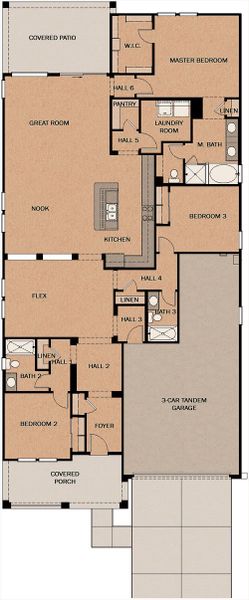 2D floor plan layout for the Stags Leap by Fulton Homes in Silverado at Enclave, Litchfield Park, AZ (Image 3).