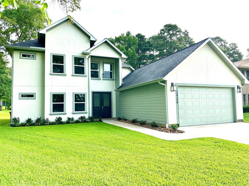 Front exterior of a new home in , Willis, TX, highlighting curb appeal (Image 1). Front exterior of a new home in , Willis, TX, highlighting curb appeal (Image 1).