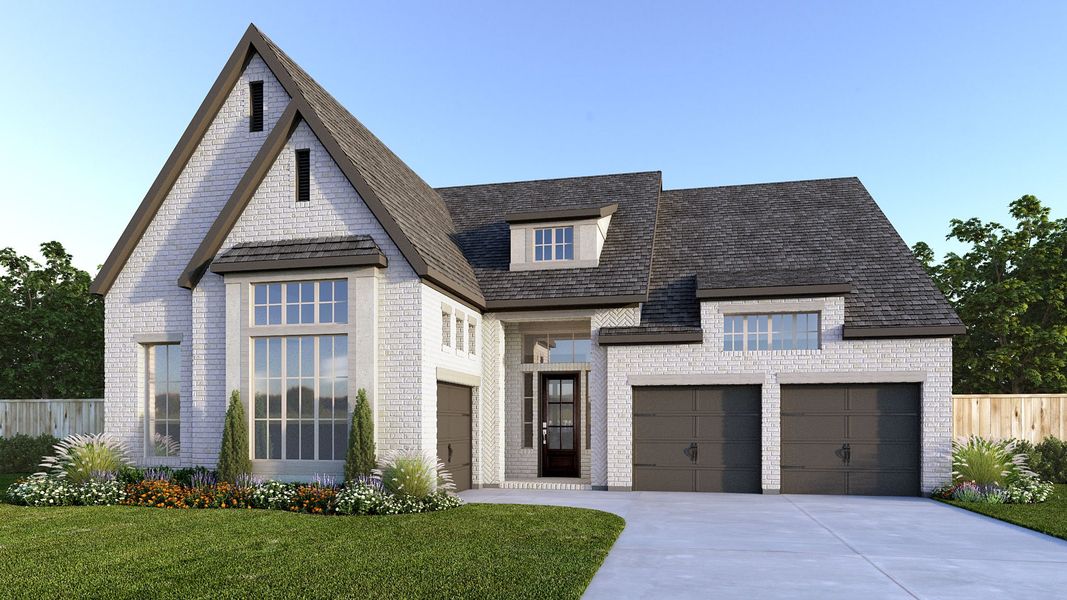 Representative exterior photo of a completed home built from the 549A by Britton Homes in Walsh, Aledo, TX (Image 2). Representative exterior photo of a completed home built from the 549A by Britton Homes in Walsh, Aledo, TX (Image 2).
