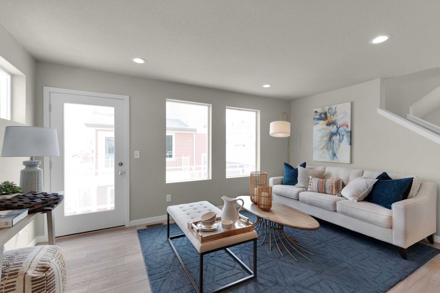 Furnished interior view inside a new home in Banning Lewis Ranch - New Homes Colorado Springs, Colorado Springs (Image 12). Furnished interior view inside a new home in Banning Lewis Ranch - New Homes Colorado Springs, Colorado Springs (Image 12).