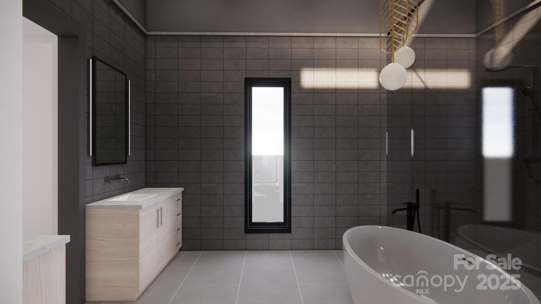 Primary bathroom rendering