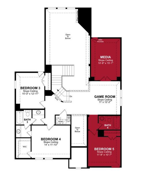 2D floor plan layout of this home in Valencia on the Lake, Little Elm, TX (Image 4).