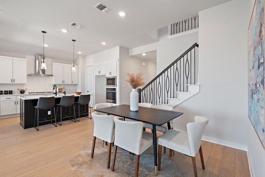 Furnished interior view inside a new home in Park Collection at Lariat, Liberty Hill (Image 28). Furnished interior view inside a new home in Park Collection at Lariat, Liberty Hill (Image 28).