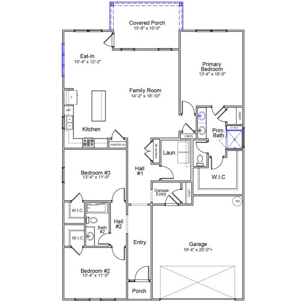 2D floor plan layout of this home in Fairway Woods at Wyboo, Manning, SC (Image 2). 2D floor plan layout of this home in Fairway Woods at Wyboo, Manning, SC (Image 2).