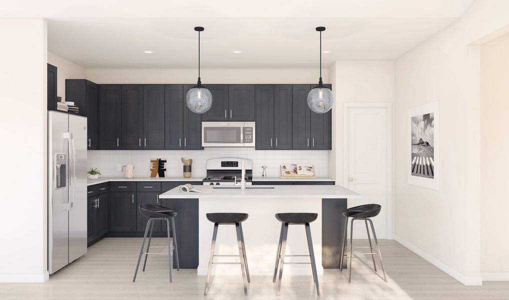 Kitchen with quartz countertop