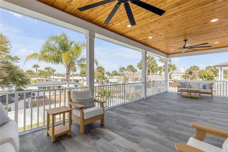 Exterior details and patio area of a home in , New Smyrna Beach (Image 44).
