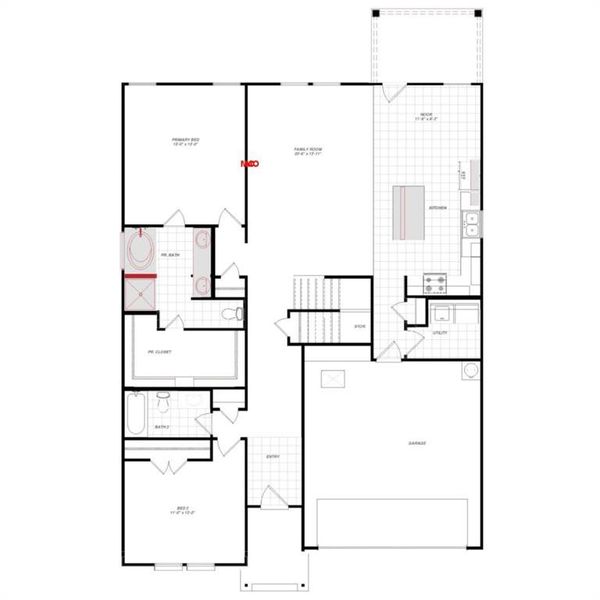 2D floor plan layout of this home in , Fort Worth, TX (Image 3).