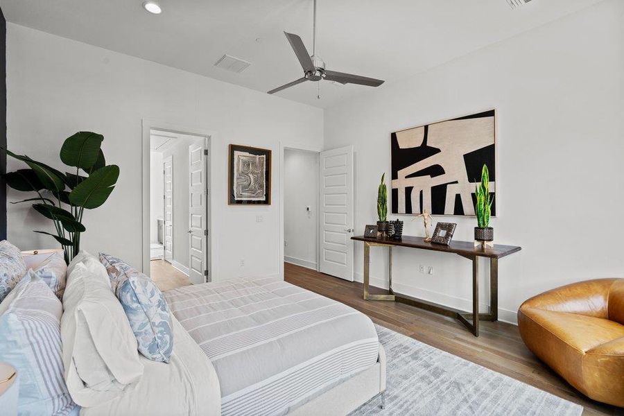 Furnished interior view inside a new home in Bluebonnet Lofts, Austin (Image 14). Furnished interior view inside a new home in Bluebonnet Lofts, Austin (Image 14).