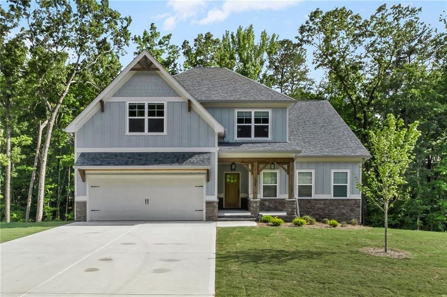 Front exterior of a new home in , Waleska, GA, highlighting curb appeal (Image 25).