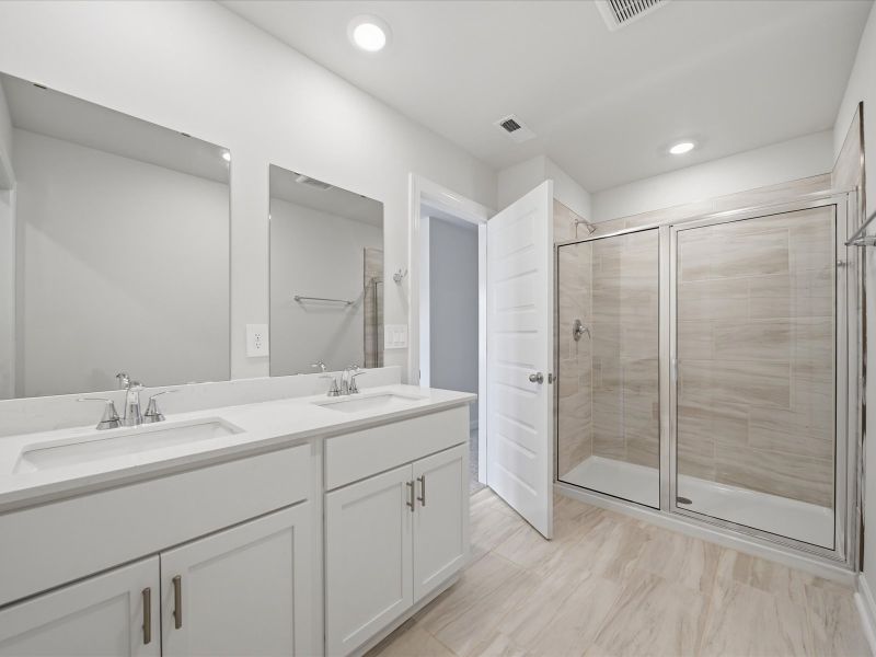 Furnished interior view inside a new home in Crossing at Abner Creek Townes, Greer (Image 8).