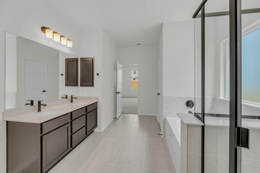 Furnished interior view inside a new home in Salerno - Classic Collection, Round Rock (Image 17). Furnished interior view inside a new home in Salerno - Classic Collection, Round Rock (Image 17).