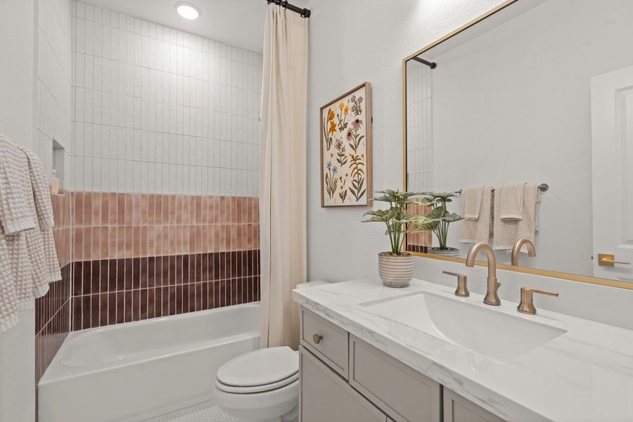 Furnished interior view inside a new home in Legacy Prairie at Katy Court 60', Katy (Image 26).