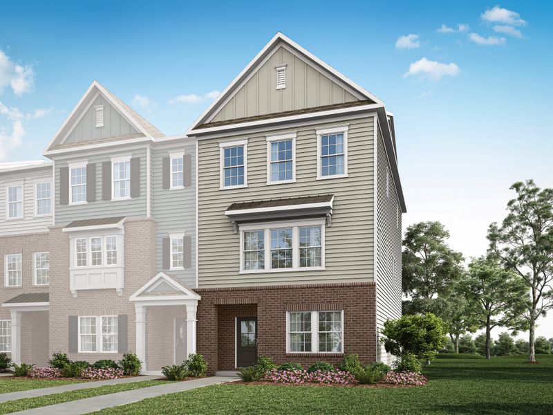 Representative exterior photo of a completed home built from the Nola by Tri Pointe Homes in The Grove at Latta Park, Durham, NC (Image 17).