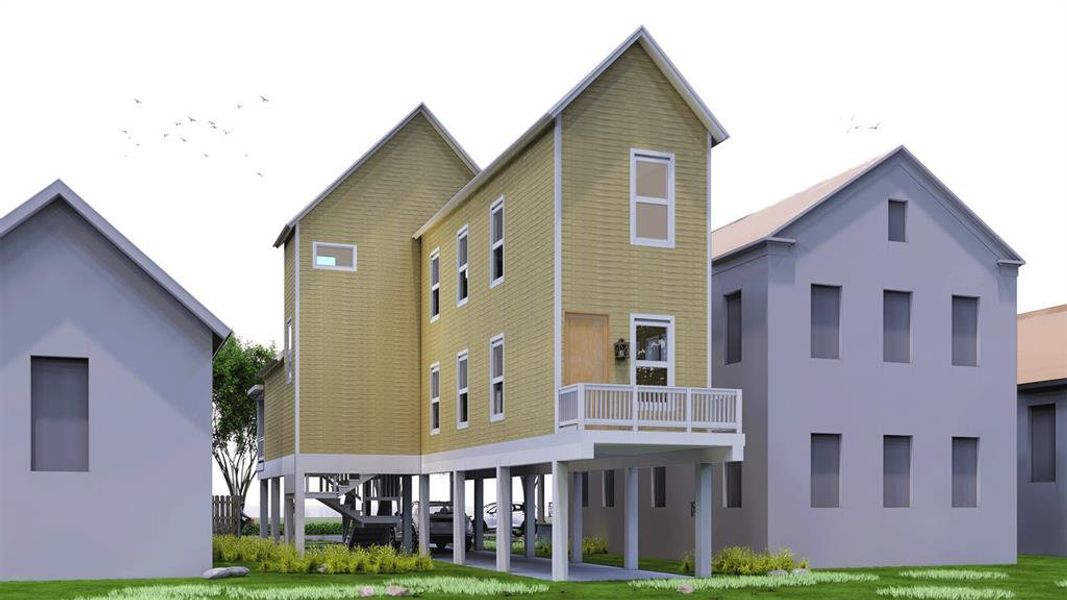 Front exterior of a new home in , Galveston, TX, highlighting curb appeal (Image 2). Front exterior of a new home in , Galveston, TX, highlighting curb appeal (Image 2).