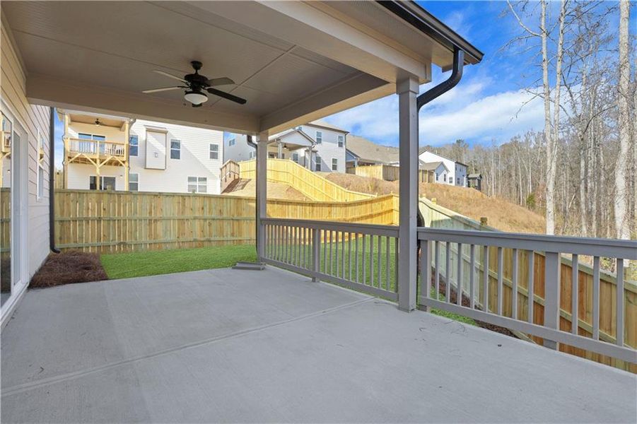 Exterior details and patio area of a home in Marble Tree, Ball Ground (Image 4).