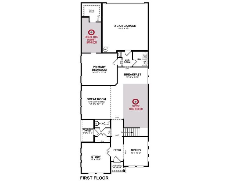 2D floor plan layout for the Marathon by Beazer Homes in Wildflower Ranch, Northlake, TX (Image 3).