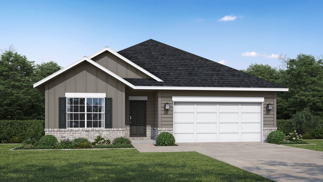 Representative exterior photo of a completed home built from the The Trask by RTS Homes in Tibet Road at Sassafras, Allenhurst, GA (Image 1).