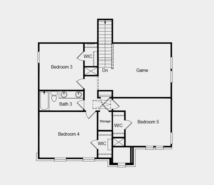 Second Floor Plan - Additional Highlights Include: gourmet kitchen, pop up ceilings in the great room and primary bedroom, and a covered back patio with a gas drop Second Floor Plan - Additional Highlights Include: gourmet kitchen, pop up ceilings in the great room and primary bedroom, and a covered back patio with a gas drop