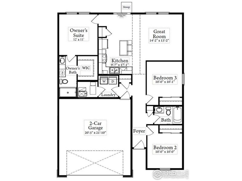 2D floor plan layout of this home in Union Colony West, Greeley, CO (Image 4).