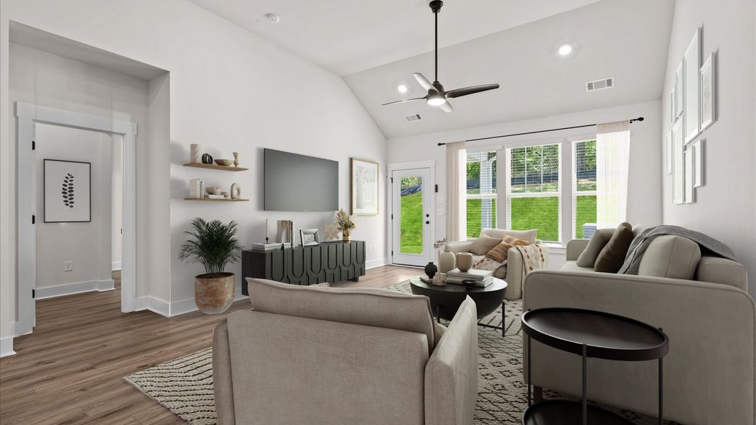 Furnished interior view inside a new home in Aspen Ridge, Lyman (Image 34). Furnished interior view inside a new home in Aspen Ridge, Lyman (Image 34).
