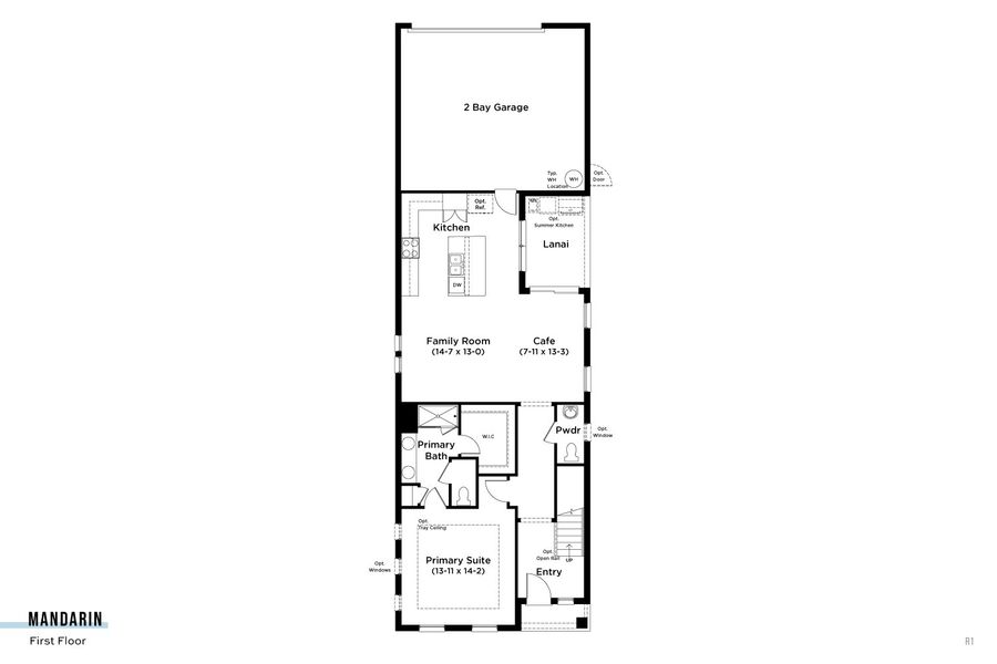 2D floor plan layout for the Mandarin by DRB Homes in Trinity Place, St. Cloud, FL (Image 3). 2D floor plan layout for the Mandarin by DRB Homes in Trinity Place, St. Cloud, FL (Image 3).