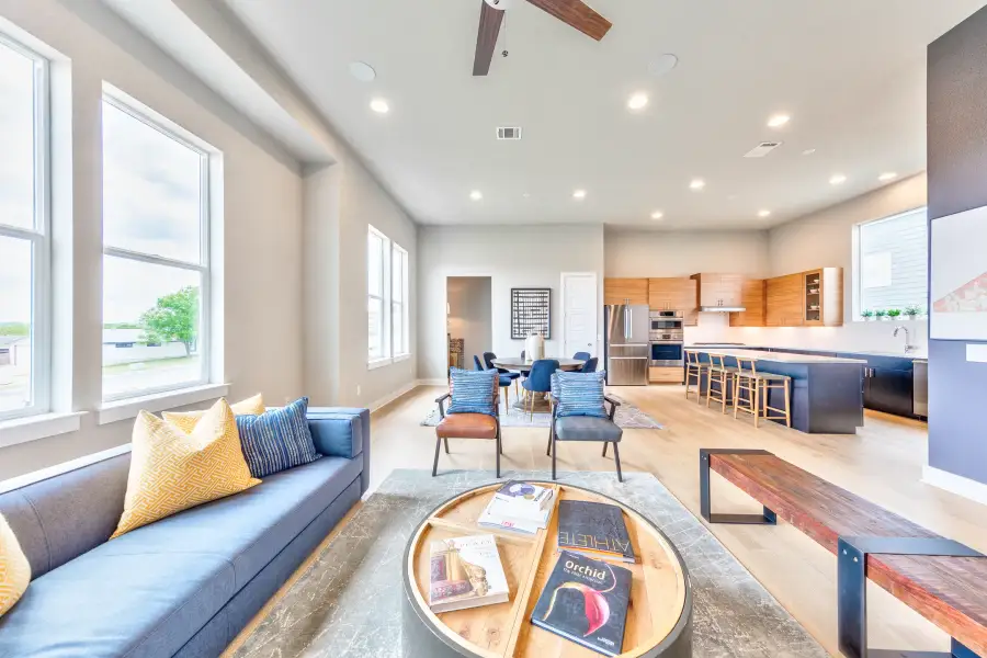 Furnished interior view inside a new home in The Brownstones at East Quarter, Dallas (Image 16).