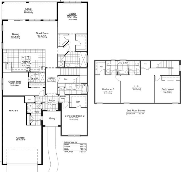 2D floor plan layout for the Festival by Neal Communities in Grand Park, Sarasota, FL (Image 5).