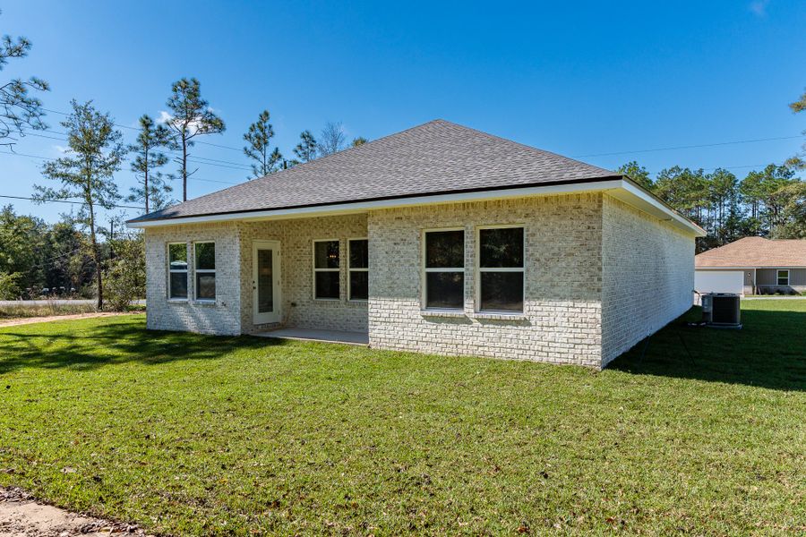 Representative exterior photo of a completed home built from the Maybell I by CJL Homes in Oak Hollow, Crestview, FL (Image 29).