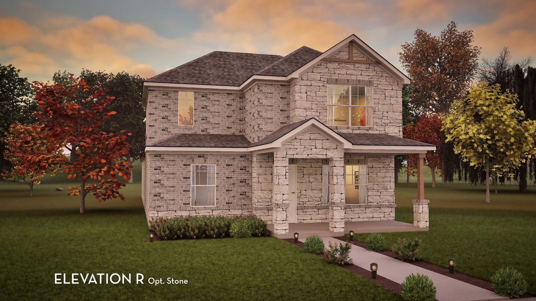 Representative exterior photo of a completed home built from the Ruby by CastleRock Communities in Infinity Square, Kyle, TX (Image 13).