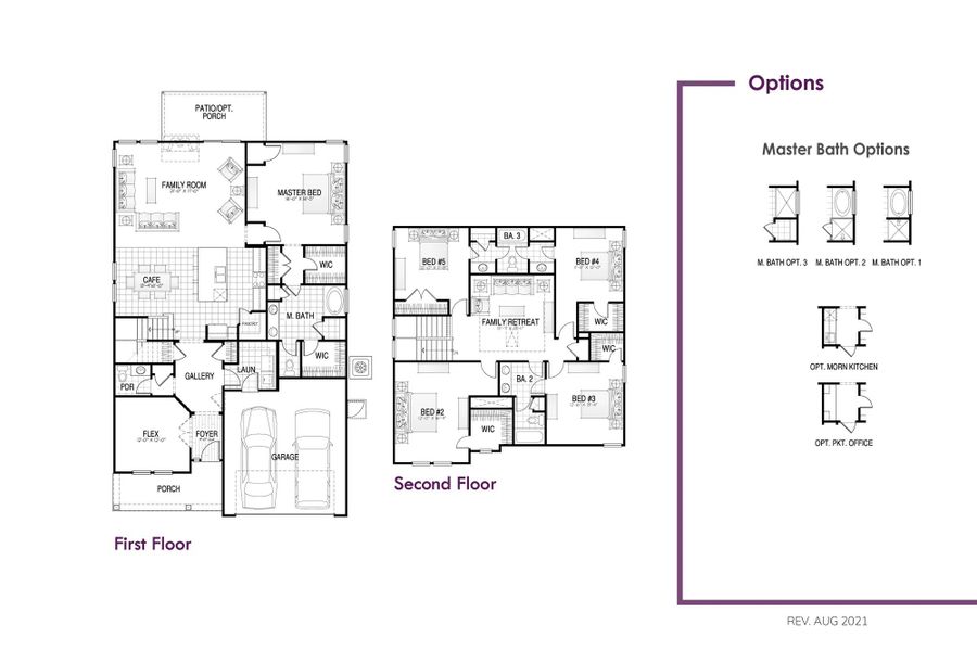 2D floor plan layout for the Roberts by Hunter Quinn Homes in Beaufort County Homes, Beaufort, SC (Image 3).