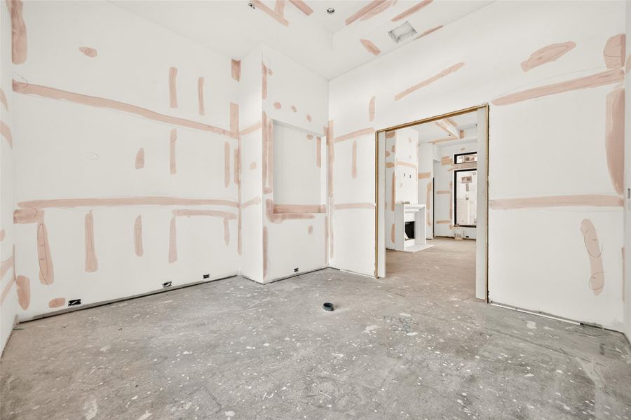 Entrance to the home office will feature pocket doors.