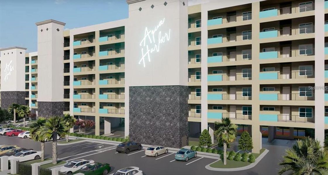 Front exterior of a new home in Aqua Harbor, New Port Richey, FL, highlighting curb appeal (Image 1).