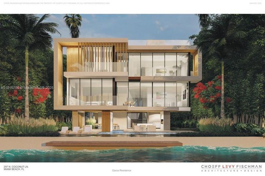 Exterior details and patio area of a home in , Miami Beach (Image 4). Exterior details and patio area of a home in , Miami Beach (Image 4).