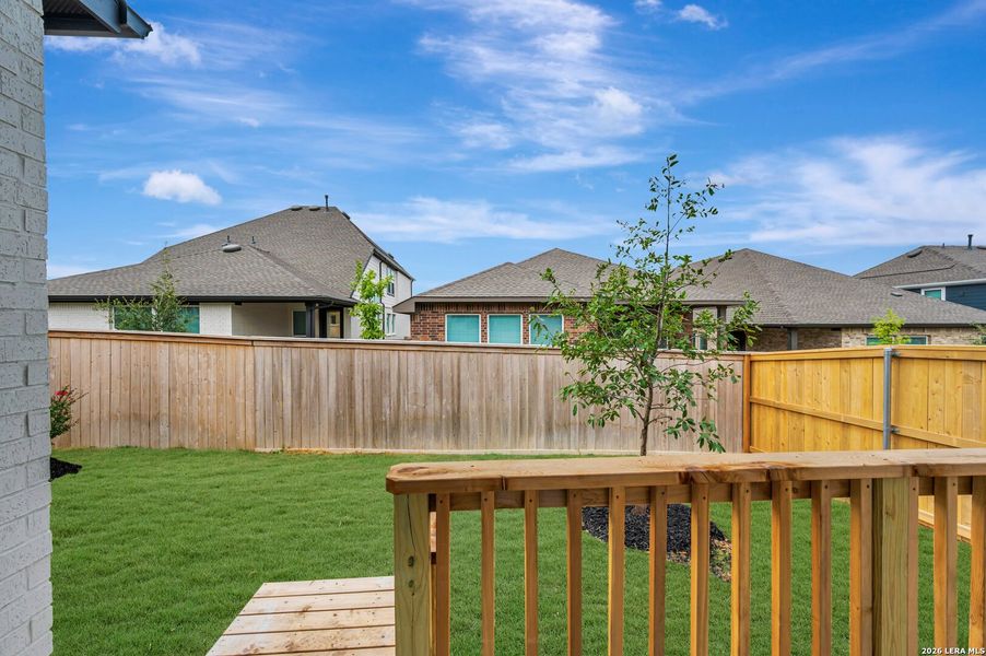 Exterior details and patio area of a home in Mayfair - Select Garden Series, New Braunfels (Image 3).