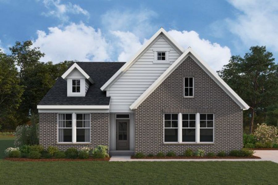 Representative exterior photo of a completed home built from the Linden by Fischer Homes in Lochmoor at Savannah Lakes, Dallas, GA (Image 9). Representative exterior photo of a completed home built from the Linden by Fischer Homes in Lochmoor at Savannah Lakes, Dallas, GA (Image 9).