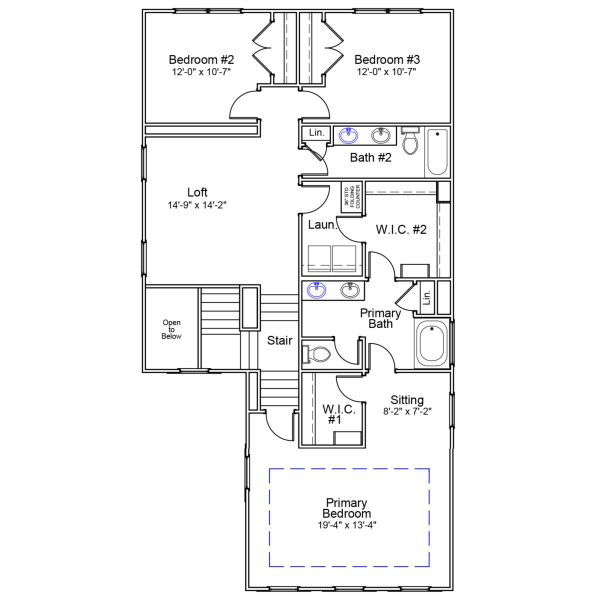 2D floor plan layout of this home in Six Oaks, Summerville, SC (Image 6). 2D floor plan layout of this home in Six Oaks, Summerville, SC (Image 6).
