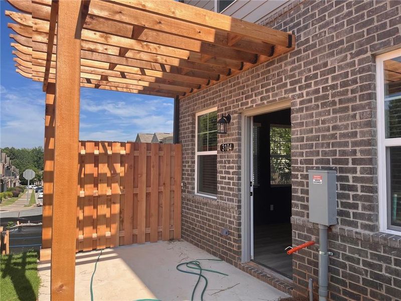 Exterior details and patio area of a home in Governors Parc, Kennesaw (Image 31). Exterior details and patio area of a home in Governors Parc, Kennesaw (Image 31).