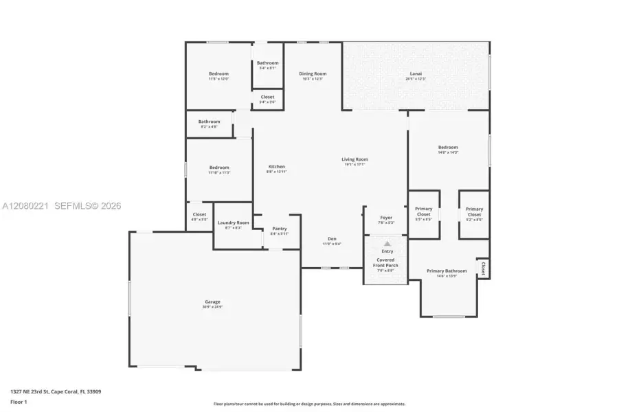 2D floor plan layout of this home in , Cape Coral, FL (Image 5). 2D floor plan layout of this home in , Cape Coral, FL (Image 5).