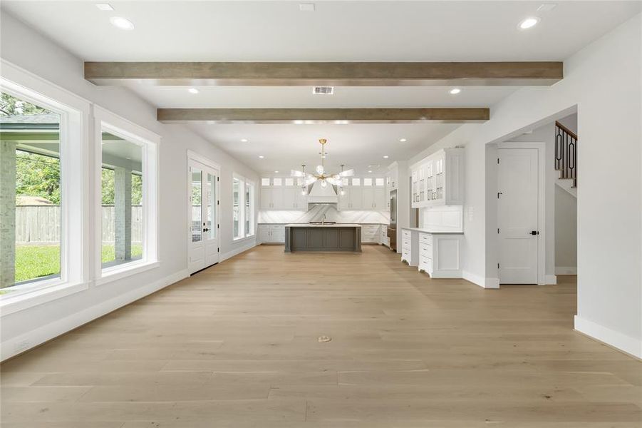 A view from the Family Room to the Kitchen