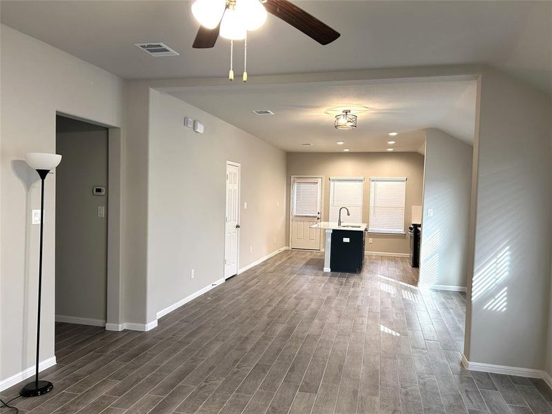 Another view...  looking into the kitchen with it's pretty island !