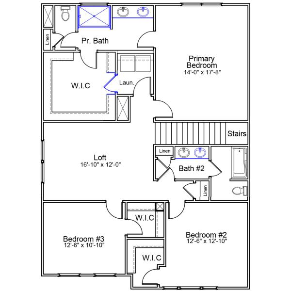 2D floor plan layout of this home in Six Oaks, Summerville, SC (Image 3).