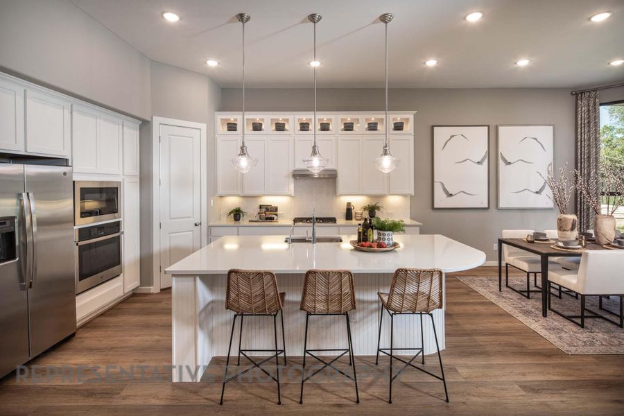 Furnished interior view inside a new home in 6 Creeks at Waterridge, Kyle (Image 9).